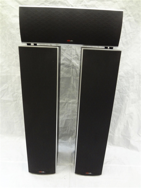 Polk Audio Model M20 Black Tower Speakers and Model CSM Center Speaker