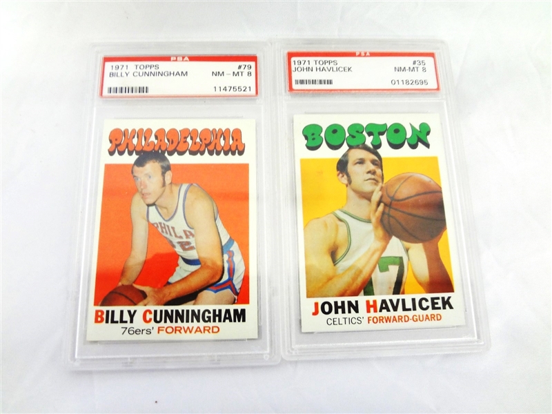 1971 Topps Basketball PSA Graded Billy Cunningham, John Havlicek 