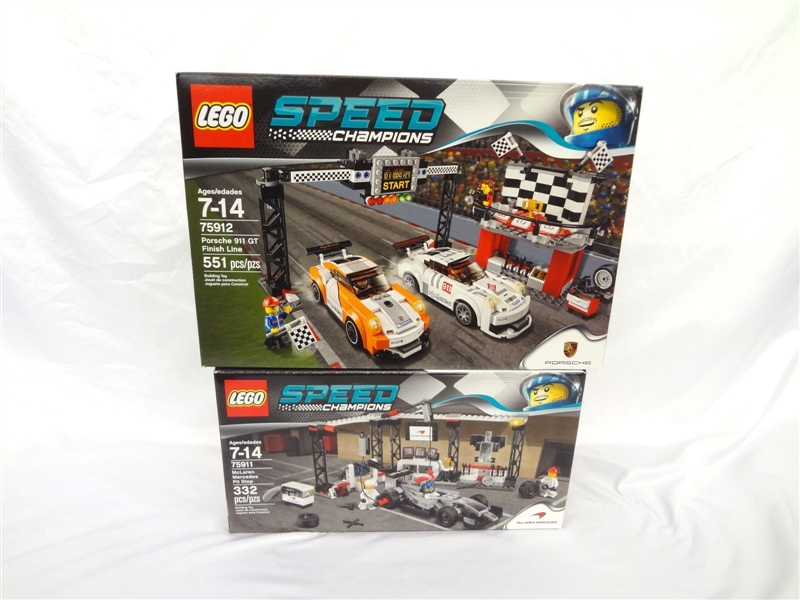LEGO Collector Set #75912 Speed Champions Porsche 911 GT & #75911 McClaren Mercedes New and Unopened