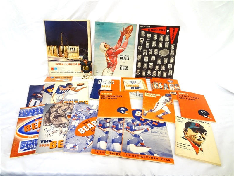 Chicago Bears Sports Ephemera Programs, Tickets, and Guides