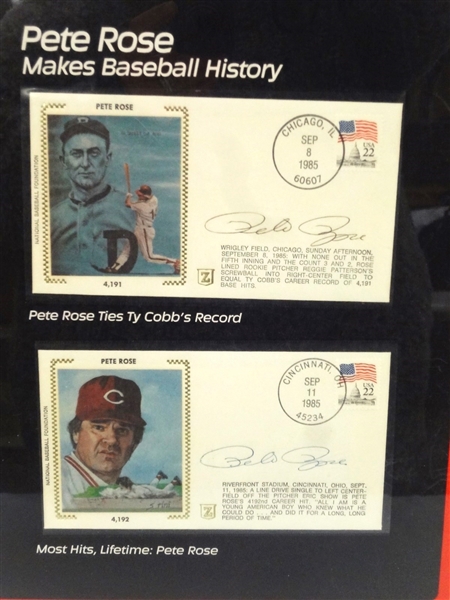 (2) Pete Rose Autographed First Day Covers  COA From JSA