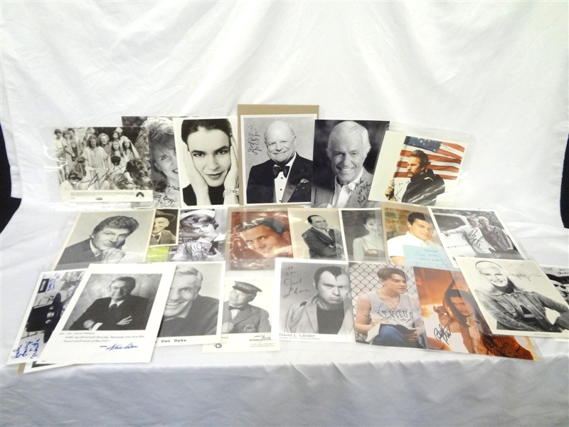 (25) Hollywood Autographed 8 x 10s: Gere, Pitt, Curtis, Durante, More