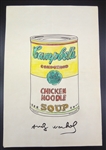 Andy Warhol Signed Campbells Chicken Soup Can Drawing