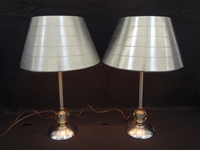 Pair of Mid Century Modern Aluminum Table Lamps