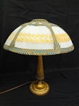 Decal Reverse 6 Panel Table Lamp With Cast Iron RMR Base