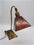 Mission Style Desk Lamp With Mica Shade Circa 1920-30s