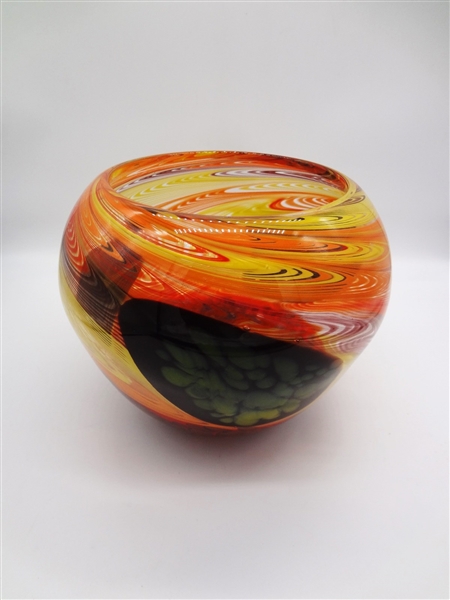 Unsigned Heavy Art Glass Bowl