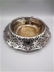 Forbes Silver Company 1920s Reticulated Centerpiece Flower Frog Bowl