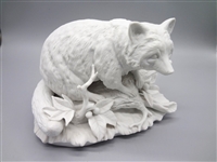 Raccoon Unglazed Bisque Porcelain Figurine
