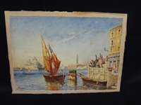 Matthew Jarvis (active 1879-1887) Watercolor Unframed "Venice"