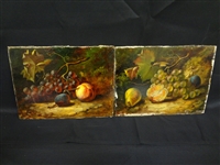 (2) Original Oil on Board Fruit Still Life Gertrude Jameson Barnes