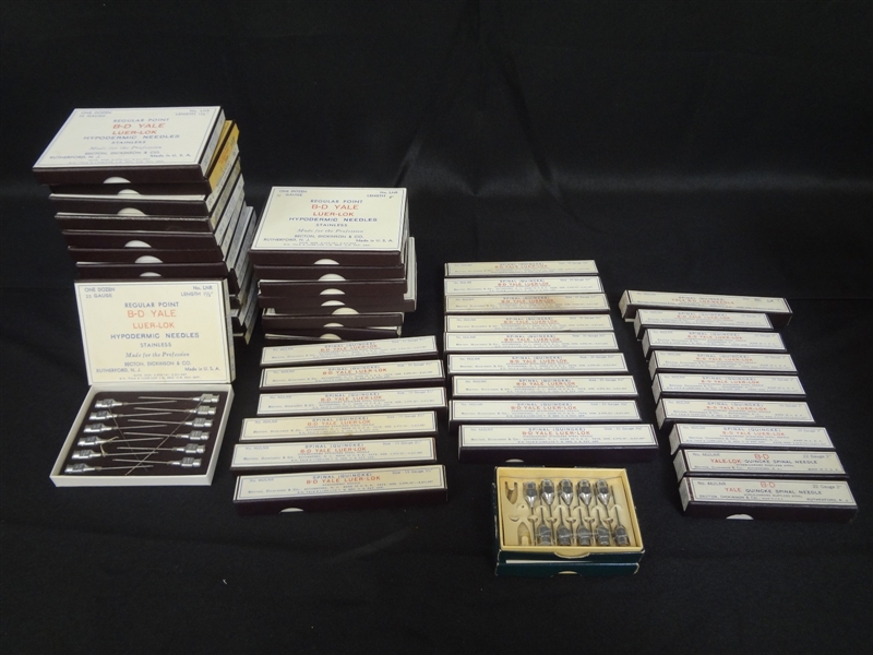 Large Lot B-D Yale Luer Lok Hypodermic Needles Original Boxes