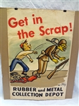 William Steig (1907-2003) 1942 Poster "Get in The Scrap" Rubber and Metal Collection Depot