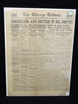 1918 Chicago Tribune Army Edition Newspaper "American and British in Big Drives"