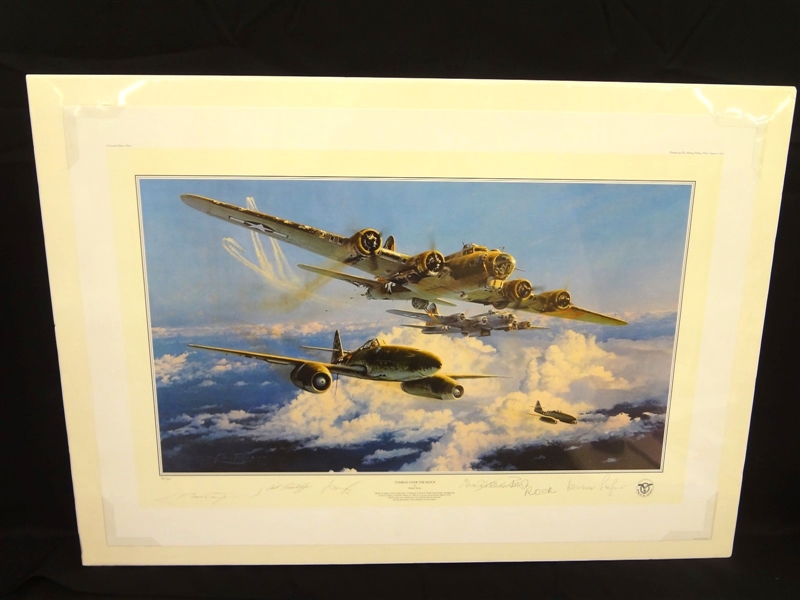 Robert Taylor Lithograph "Combat Over the Reich" Signed by Artist and (5) German Pilots 