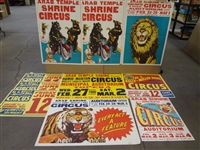 10 Various Circus Poster Lot: An excellent lot of 10 beautiful historical circus posters