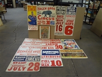 13 Various Circus Poster Lot: This lot includes 13 excellent circus posters