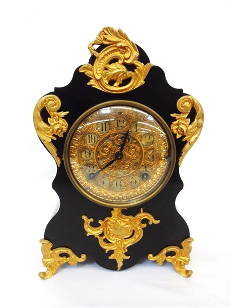 Ansonia Gilt Mantle Clock Brass Ormolu Mounts 1882