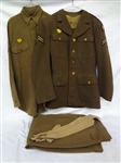 World War II US Army Air Corps Uniform Group: Shirt, Tunic, Pants, Ties