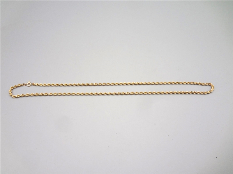14k Yellow Gold Rope Chain 20" in Length