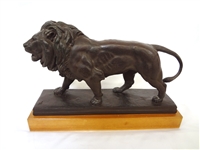 AMR 1977 Metal Sculpture of Antoine Louis Barye "Walking Lion"