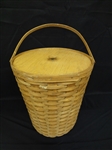 Tall Longaberger Lidded Handled Basket