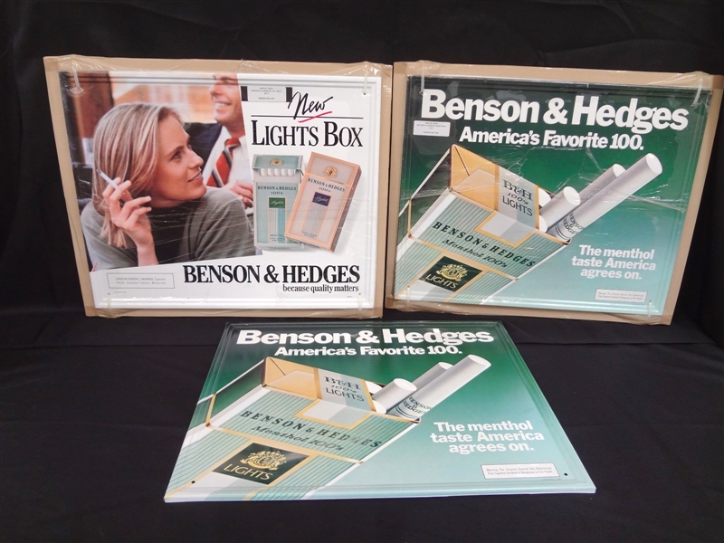 (3) Benson and Hedges Advertising Metal Signs
