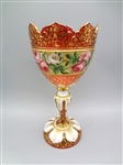 Moser Type Czech Bohemian Enameled Glass Chalice