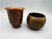 (2) Roycroft Hammered Copper Vases