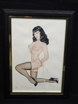 Olivia De Barardinis "Pretty Peepers" Betty Page Lithograph 