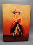 Doreman Burns Lithograph Canvas "Dancing With a Cowgirl" Signed and Numbered