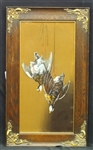 Watercolor/Gouache "Grouse After the Hunt" Ornate Oak Frame 