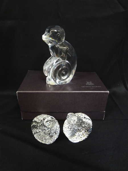 (3) Val St. Lambert Crystal Figurines