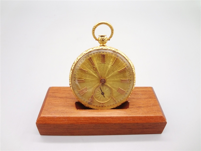 Berthoud Adams and Co. Paris Key Wind 18k Gold Pocket Watch