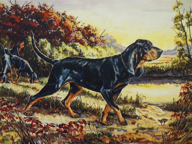 Marge Opitz Original Painting "Coonhound"