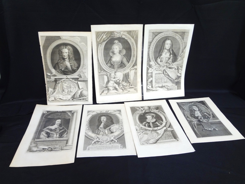 (7) Group of 18th Century Engraving Portraits 