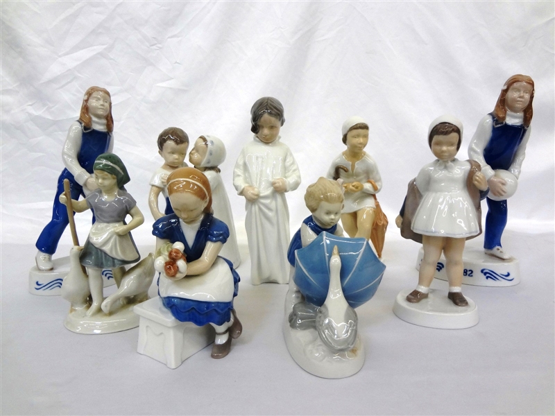 (9) Group of Bing and Grondahl Figurines