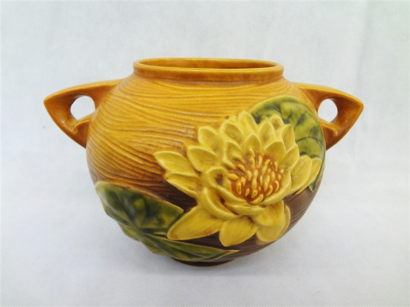 Roseville Water Lily 2 Handle Vase