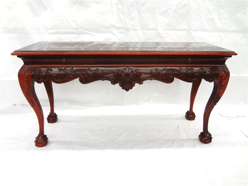 Chippendale Style Console Two Drawer Table