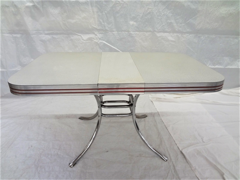 Kitchen Chrome and Formica Table Pedestal Center Leg