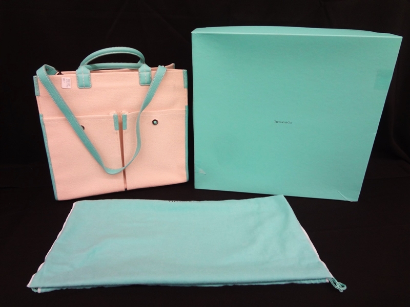 Tiffany and Co. Double Pocket Canvas Tote Original Box and Bag