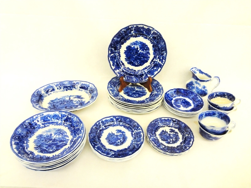 Flow Blue Dishes: Burgess and Leigh Middleport "Nonpareil"