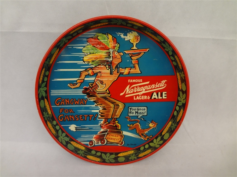 Narragansett Dr. Seuss Chief Gansett Beer Tray