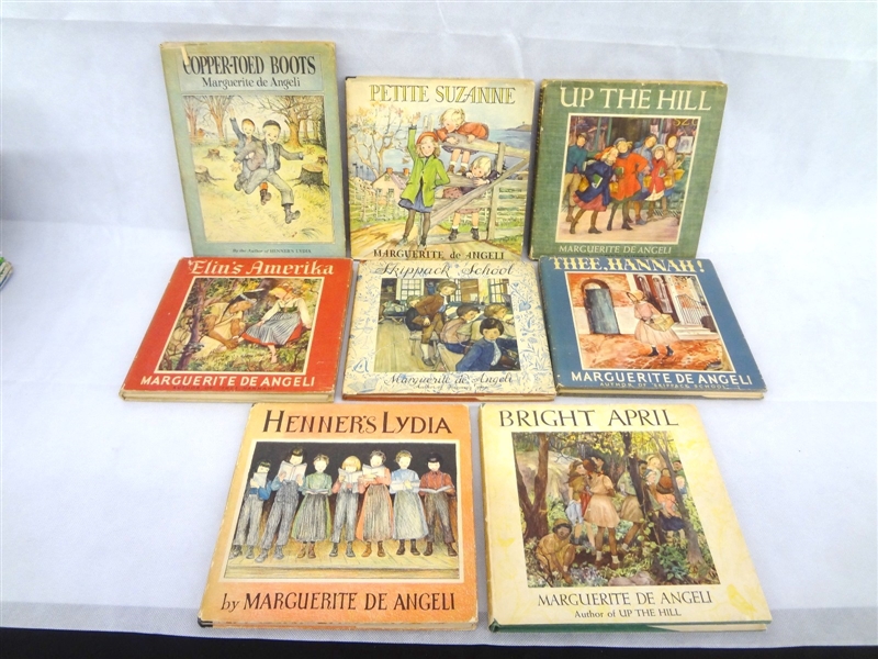 (8) Marguerite De Angeli Childrens Books With Author Signed Letter and Card