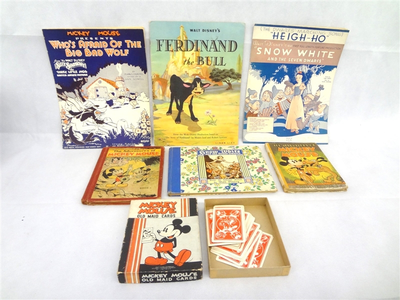 Vintage Walt Disney Ephemera/Paper Collectibles Group