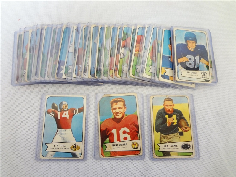 1954 Bowman Football Cards (33) Cards Including Tittle, Gifford, Lavelli, Lattner