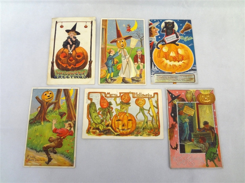 (6) Turn of the Century Halloween Postcards