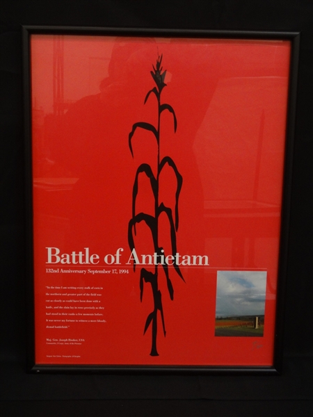 132nd Anniversary of Battle of Antietam Poster Framed and Numbered