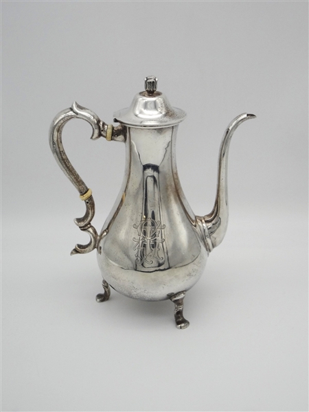 Tuttle Sterling Silver Footed Coffee Pot Made For Webb and Ball Co. Cleveland