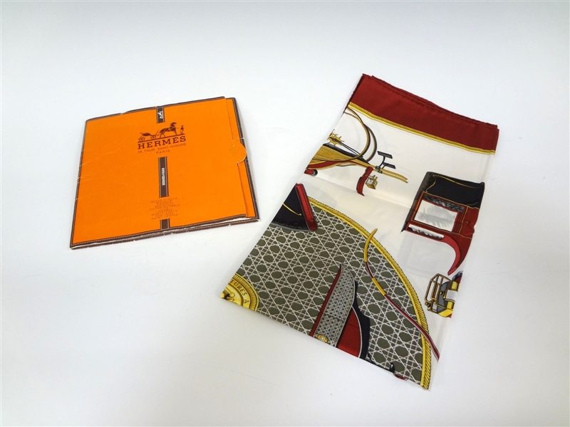 Hermes "Les Voitures a Transformation" Silk Scarf in Original Package